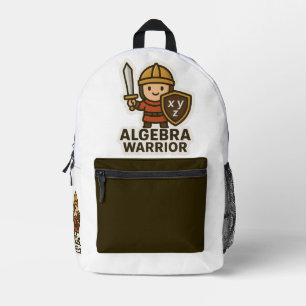 Algebra Warrior Sticker - Niedlicher Mathematiker Bedruckter Rucksack