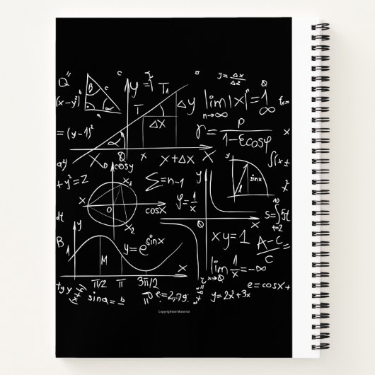 ALGEBRA X + Y NOTEBOOK NOTIZBLOCK (Rückseite)