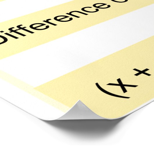 Algebraic Identities High School Math Poster (Ecke)