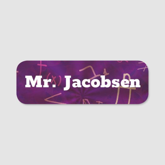 Algebraische Gleichungen Math Name Tag Namensschild (Vorderseite)