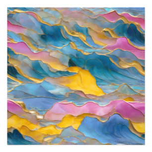 "Algeciras" Blaurosa Sandwellen Fotodruck
