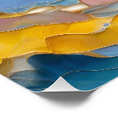 "Algeciras" Blaurosa Sandwellen Poster (Ecke)