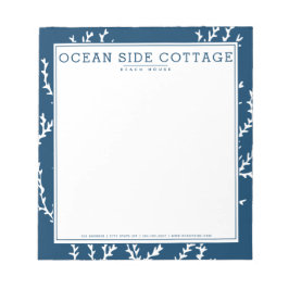 Algen, elegantes Indigogebäude im Stil eines nauti Notizblock