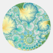 Algen - Fraktal Runder Aufkleber (Vorderseite)