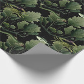 Algen und Fische auf Schwarz Geschenkpapier (Ecke)