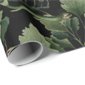 Algen und Fische auf Schwarz Geschenkpapier (Rolleneckpunkt)