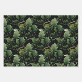 Algen und Fische auf Schwarz Geschenkpapier Set (Vorderseite 2)