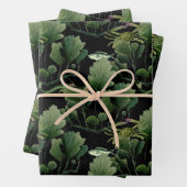 Algen und Fische auf Schwarz Geschenkpapier Set (Beispiel)