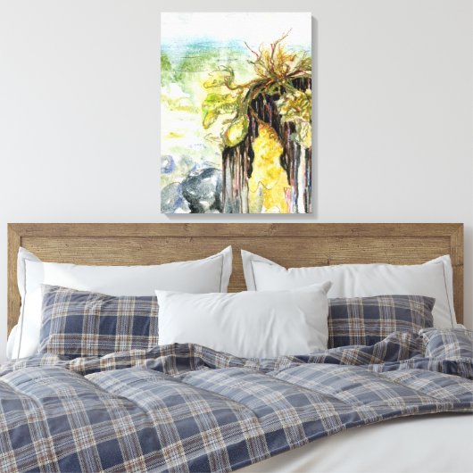 Algen und verschwindender Strand unter dem Regen Leinwanddruck (Insitu (Schlafzimmer))