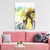 Algen und verschwindender Strand unter dem Regen Leinwanddruck (Insitu (Wohnzimmer))