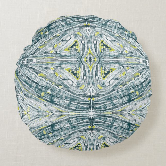 Algen unter Glas Rundes Kissen (Vorderseite)