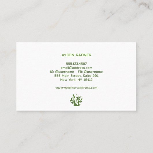 Algen Visitenkarte (Rückseite)