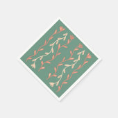 Algendesign in Grün und Rosa Serviette (Ecke)