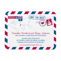 Algeria Airmail Wedding Save the Date sz 3x4