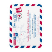 Algeria Airmail Wedding Save the Date sz 3x4 Magnet (Vertikal)