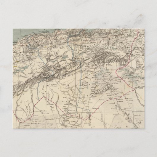 Algeria Atlas Map Postkarte (Vorderseite)