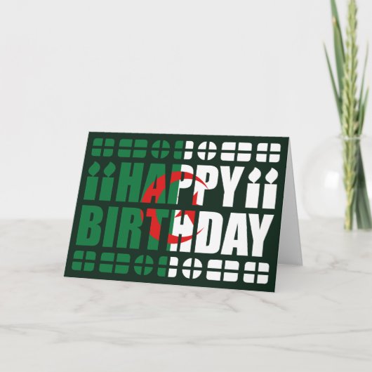 Algeria Flag Birthday Card Karte (Vorderseite)