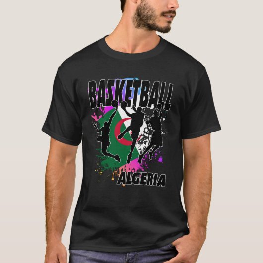 Algeria Flag  Love Playing Basketball  1 T-Shirt (Vorderseite)