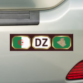Algeria Flag Map Code Bumper Sticker Autoaufkleber (Auf Auto)