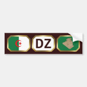 Algeria Flag Map Code Bumper Sticker Autoaufkleber (Vorne)