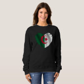 Algeria Flag On Shape Of Heart Algerian Algeria Sweatshirt (Vorne ganz)