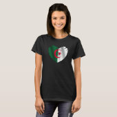 Algeria Flag On Shape Of Heart Algerian Algeria T-Shirt (Vorne ganz)