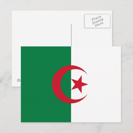 ALGERIA FLAG POSTKARTE (Vorne/Hinten)