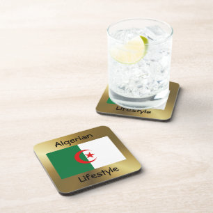 Algeria Flag+Text Coaster Untersetzer