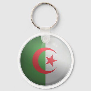 Algeria Glossy Circle Flag Schlüsselanhänger