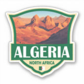 Algeria Illustration Retro Abzeichen Aufkleber (Vorderseite)