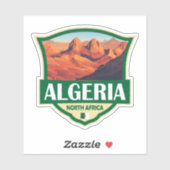 Algeria Illustration Retro Abzeichen Aufkleber (Blatt)