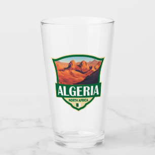 Algeria Illustration Retro Abzeichen Glas
