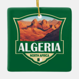 Algeria Illustration Retro Abzeichen Keramikornament