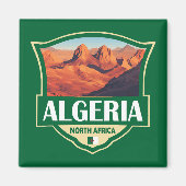 Algeria Illustration Retro Abzeichen Magnet (Vorne)