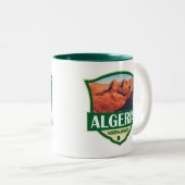 Algeria Illustration Retro Abzeichen Zweifarbige Tasse (VorderseiteRechts)