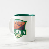 Algeria Illustration Retro Abzeichen Zweifarbige Tasse (Vorderseite Links)