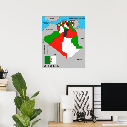 Algeria-Länderflagge Poster (Heimbüro)