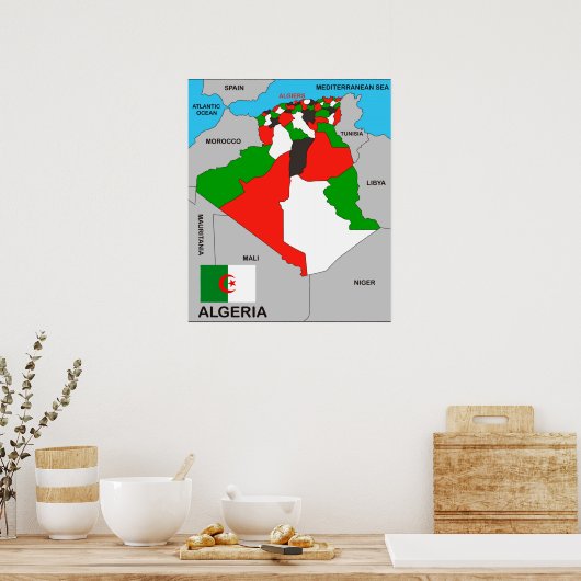 Algeria-Länderflagge Poster (Küche)
