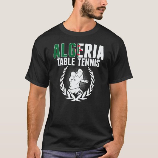 Algeria Table Tennis   Algerian Ping Pong Supporte T-Shirt (Vorderseite)