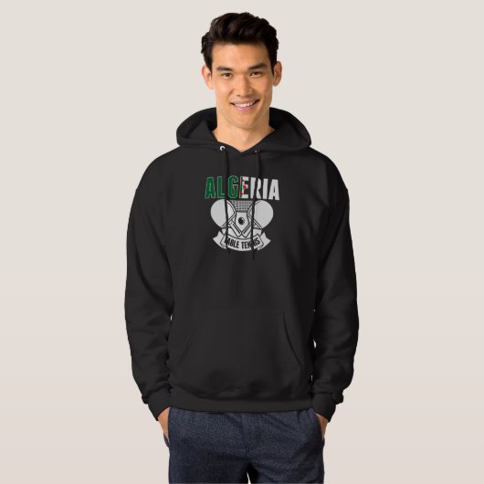 Algeria Table Tennis Support Algerian Ping Pong T Hoodie (Vorne ganz)