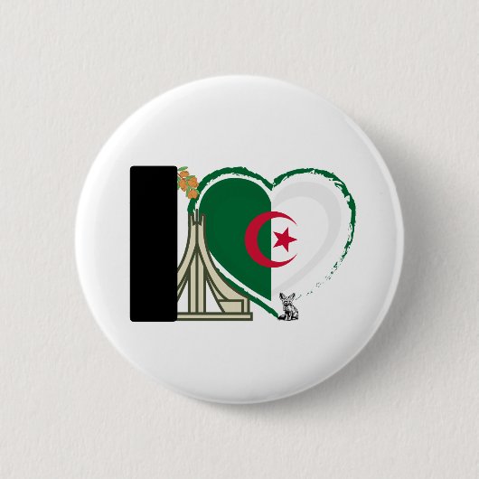 Algerian Heart - For real Algerians! Button (Vorderseite)