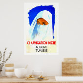 Algerie, Tunesien, Reiseplakat Poster (Küche)