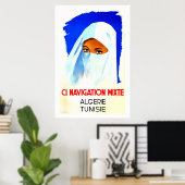 Algerie, Tunesien, Reiseplakat Poster (Heimbüro)