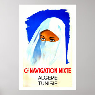 Algerie, Tunesien, Reiseplakat Poster