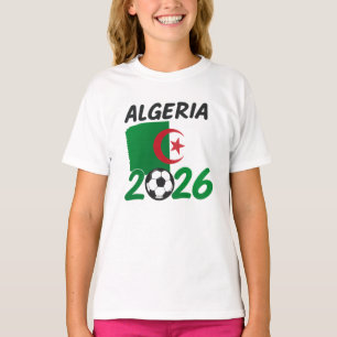 Algerien 2026 Fußballfan-Design mit Halbmond und S T-Shirt