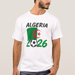 Algerien 2026 Fußballfan-Design mit Halbmond und S T-Shirt