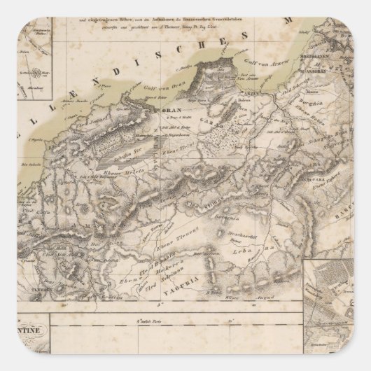 Algerien 2 quadratischer aufkleber (Vorderseite)