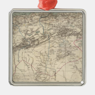 Algerien-Atlas-Karte Silbernes Ornament