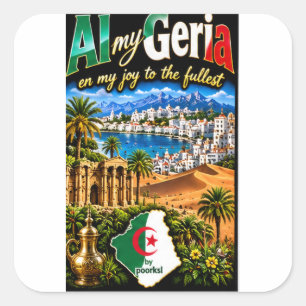Algerien-Aufkleber Quadratischer Aufkleber