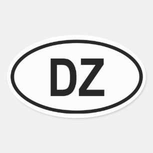 Algerien ‚DZ‘ Ovaler Aufkleber